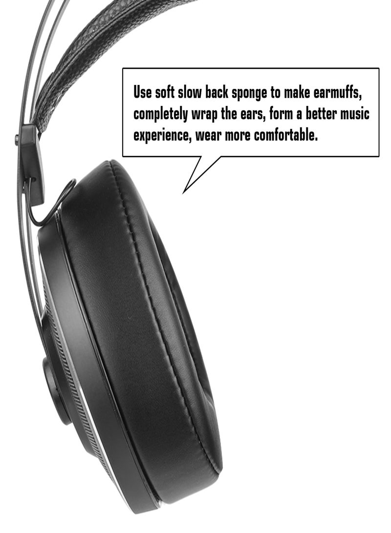 Kubite T-803 Wired Over Ear Headphones Studio Monitor & Mixing DJ Stereo Headsets with 50mm Neodymium Drivers 3.5mm Convert to 6.5mm Audio Jack for AMP Computer Recording Phone Piano Guitar Laptop Black - Image 4