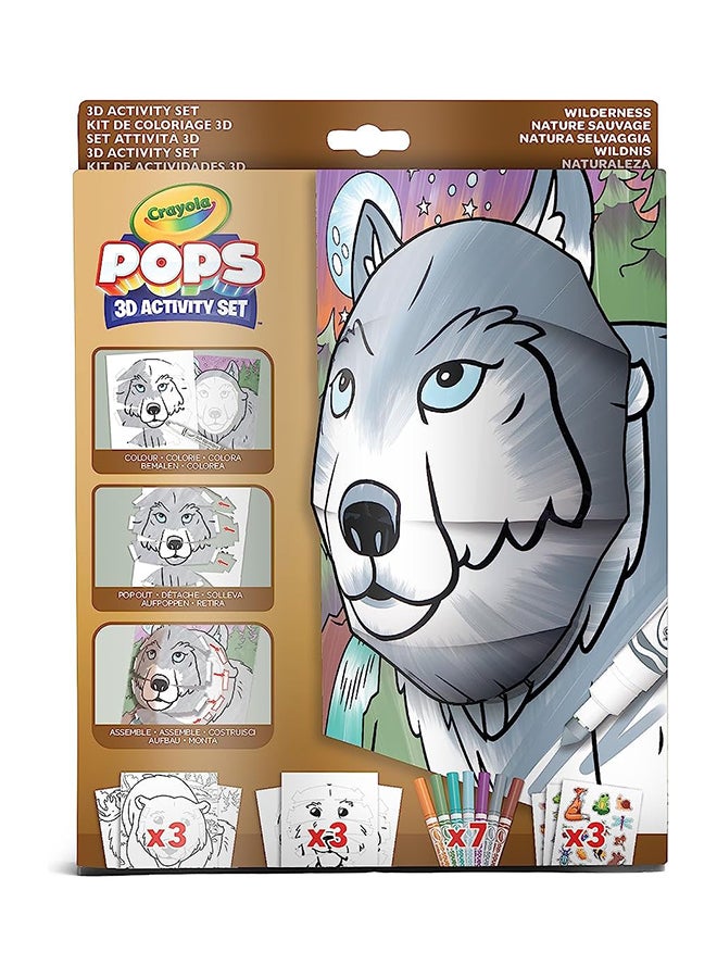 Crayola كرايولا - مجموعة تلوين ثلاثية الأبعاد - البرية | إنشاء فن ثلاثي الأبعاد مبتكر - اختر، لون، وعرض - تحويل صفحات التلوين إلى فن ثلاثي الأبعاد - سهل التعليق أو العرض، 6+ - Image 2