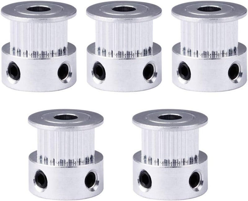 Saipor Saiper GT2 20 Teeth 5mm Bore Timing Pulley Aluminum Synchronous Wheel for 6mm Belt, Compatible with RepRap 3D Printer Prusa i3 (5pcs) - Image 1