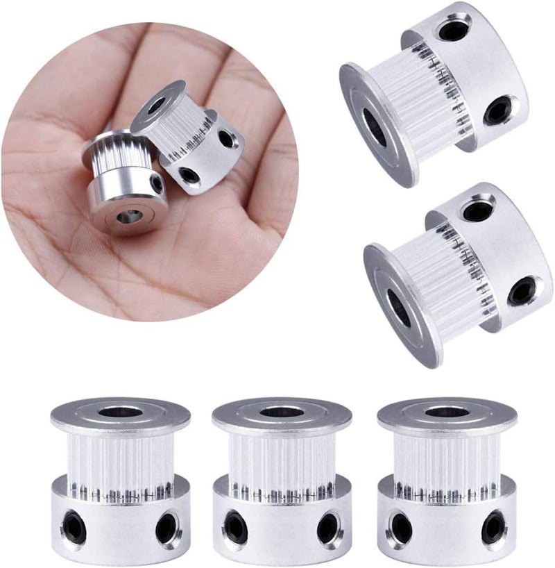 Saipor Saiper GT2 20 Teeth 5mm Bore Timing Pulley Aluminum Synchronous Wheel for 6mm Belt, Compatible with RepRap 3D Printer Prusa i3 (5pcs) - Image 5