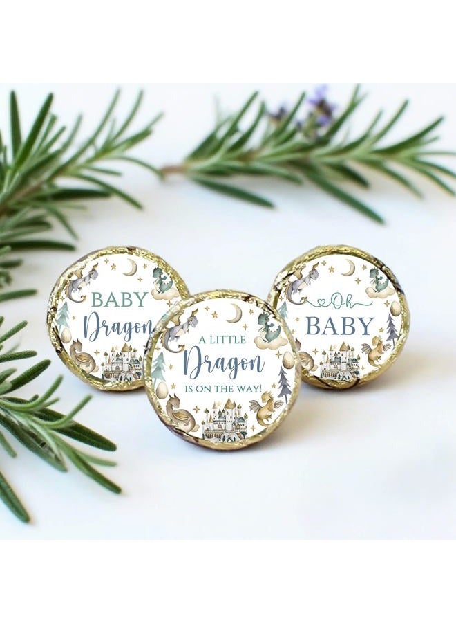 Andrain Dragon Baby Shower Favors Stickers, 450PCS Little Dragon Chocolate Kisses Candy Stickers, Boy Baby Shower Candy Labels - Image 5