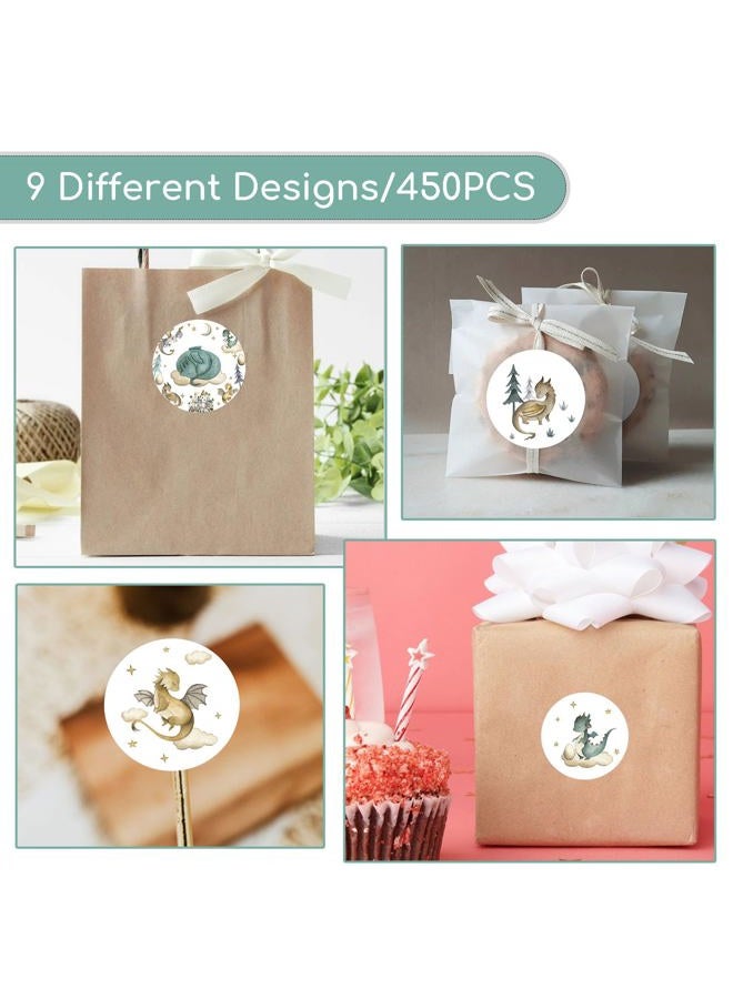 Andrain Dragon Baby Shower Favors Stickers, 450PCS Little Dragon Chocolate Kisses Candy Stickers, Boy Baby Shower Candy Labels - Image 4