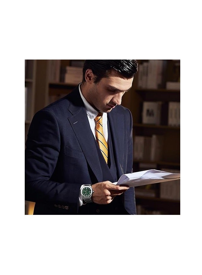 Sapphero ساعات رجالية 30 متر مقاومة للماء ساعات للرجال ساعة فضية من الفولاذ المقاوم للصدأ حركة كواتز يابانية أنالوج ثمانية الأضلاع تصميم بسيط فاخر كلاسيكي موضة ساعات معصم للرجال هدايا للرجال - Image 2