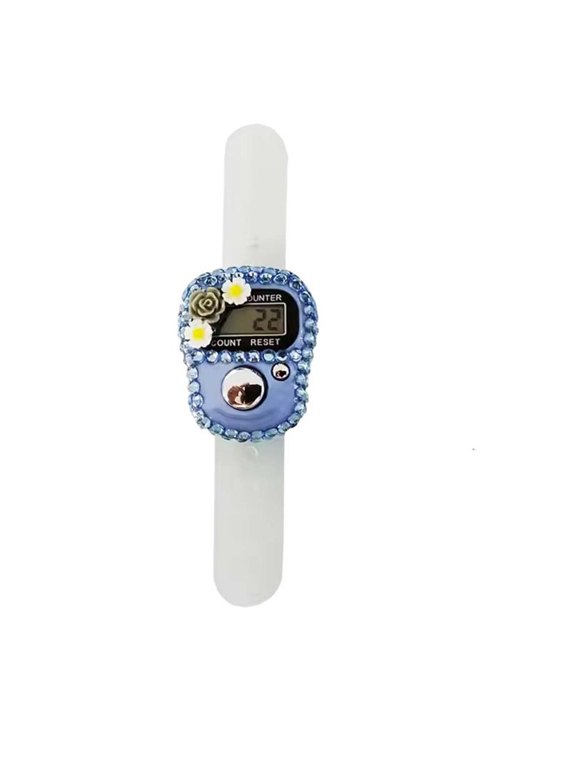 Huitich Islamic Gift Set with Keychain Digital Tasbeeh Counter & Prayer Beads Blue - Image 4