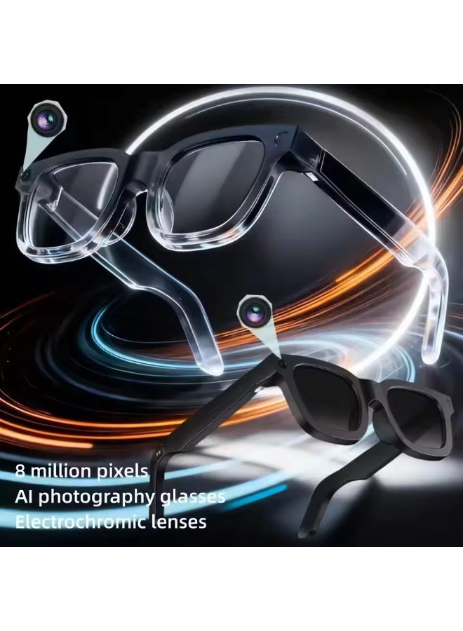 BlueFire AI Intelligent Electrochromic Smart Glasses E02C | 4-Speed Adjustable Lenses | 1080P HD Video Recording | 800W Sony Camera | Real-Time Translation | AI Recognition | Bluetooth Music & Calls | 32GB Storage - Image 3
