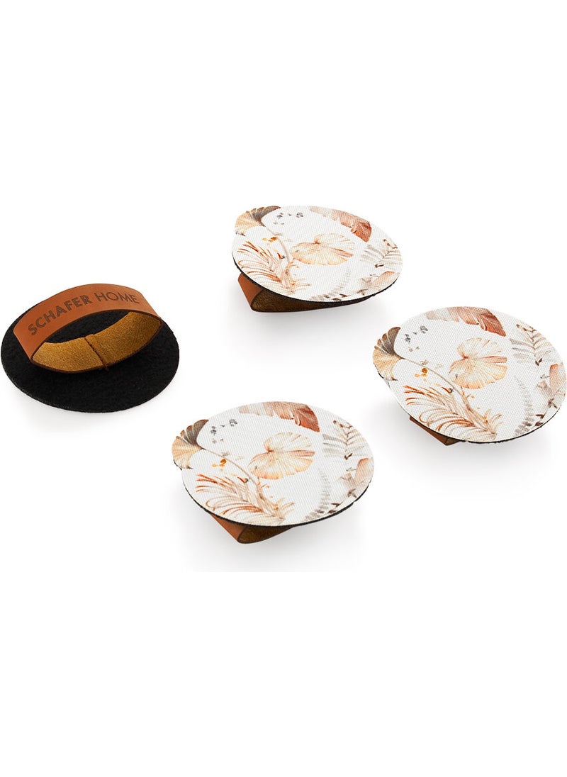 Schafer Home Leaf 4-Piece Laser Napkin Holder-Beige  - Image 2