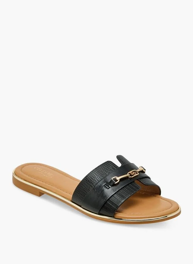 سيليست Women Metallic Buckle Detail Flat Sandals