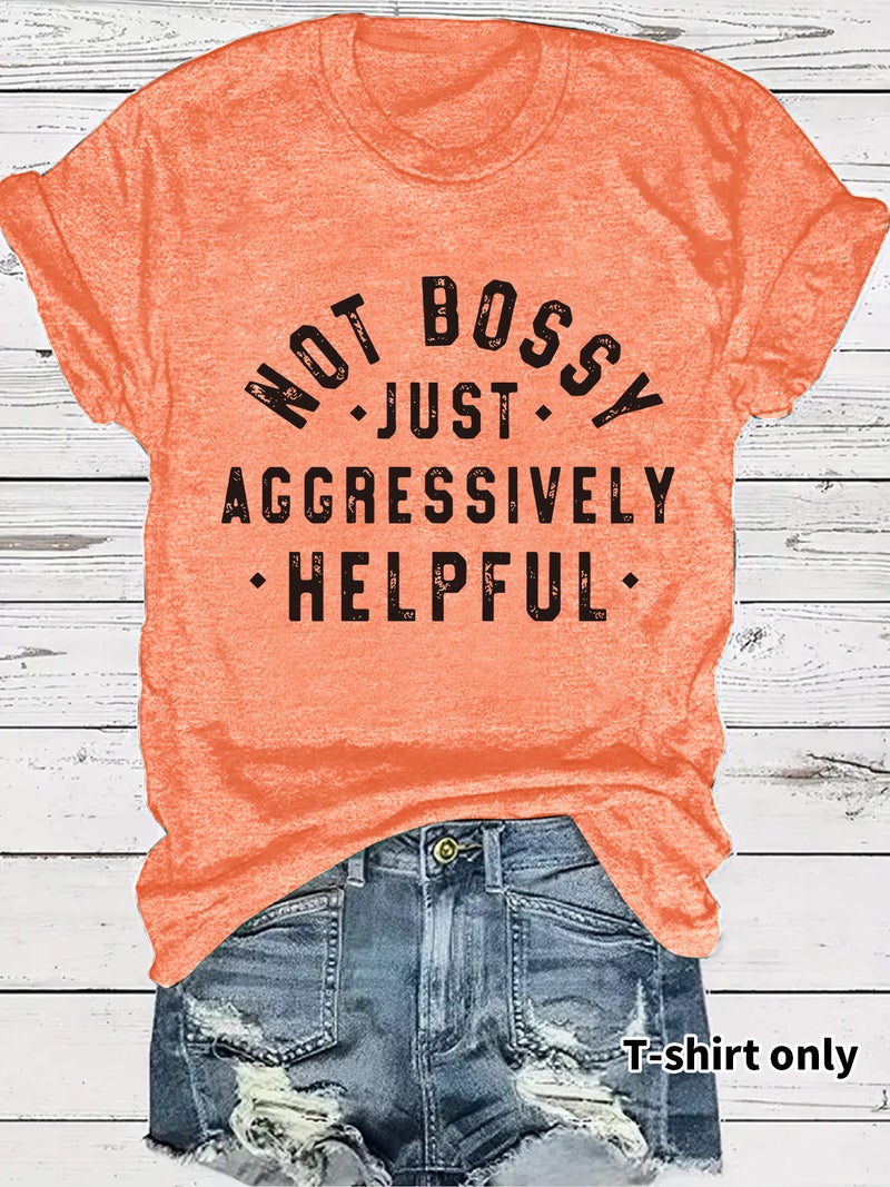 Aggressively Helpful Fashion Loose Casual Short Sleeve Round Neck T-Shirt Women - Image 1