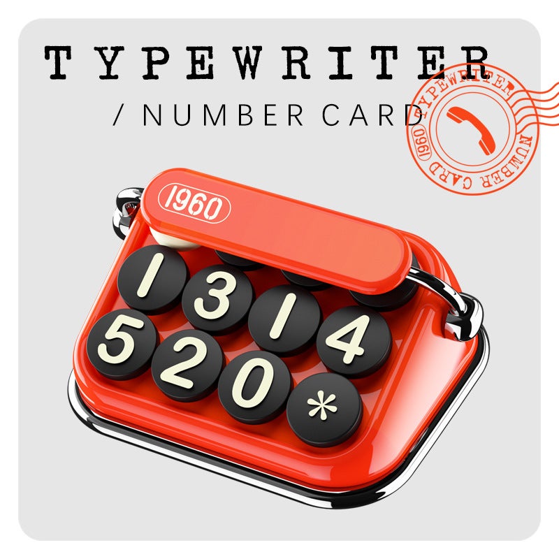 Bbdd Typewriter Temporary Parking Number Mobile Phone Card Creative Personality Ladies Special High-Grade Car Supplies - Image 2