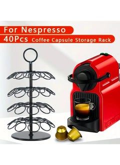 OASISWJ Pack Of 40 Rotary Coffee Capsule Holder Store Nespresso Capsules Black  - Image 1