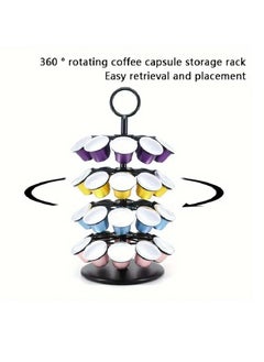 OASISWJ Pack Of 40 Rotary Coffee Capsule Holder Store Nespresso Capsules Black  - Image 3