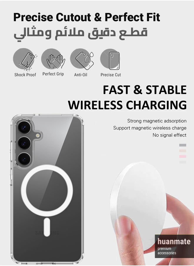 huanmate - Samsung Galaxy S25 Plus MagSafe Case Clear- High Quality Strong Magnet, Wireless Charging Compatible, Shockproof Protection, Ultra Slim Anti-Scratch Magnetic Cover for Samsung Galaxy S25 Plus - Image 1