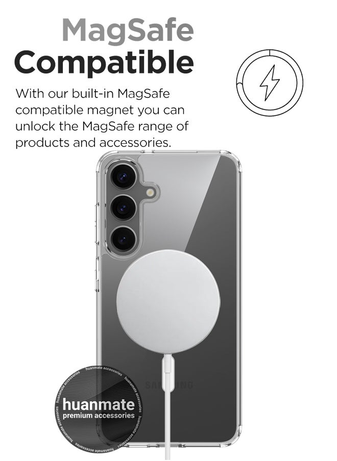 huanmate - Samsung Galaxy S25 Plus MagSafe Case Clear- High Quality Strong Magnet, Wireless Charging Compatible, Shockproof Protection, Ultra Slim Anti-Scratch Magnetic Cover for Samsung Galaxy S25 Plus - Image 1