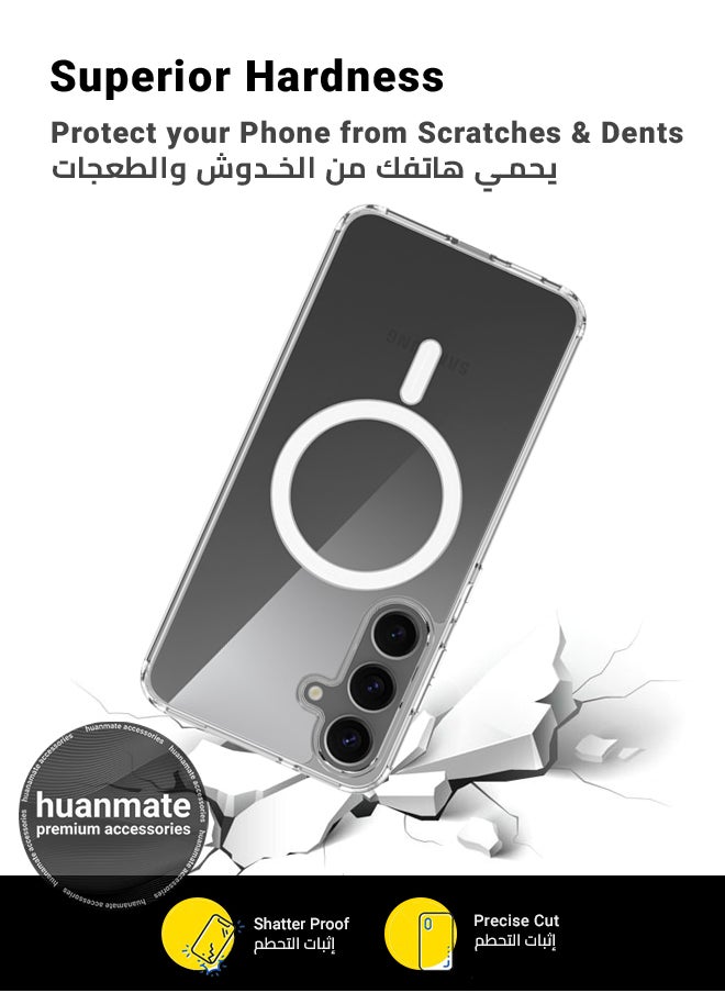 huanmate - Samsung Galaxy S25 Plus MagSafe Case Clear- High Quality Strong Magnet, Wireless Charging Compatible, Shockproof Protection, Ultra Slim Anti-Scratch Magnetic Cover for Samsung Galaxy S25 Plus - Image 1