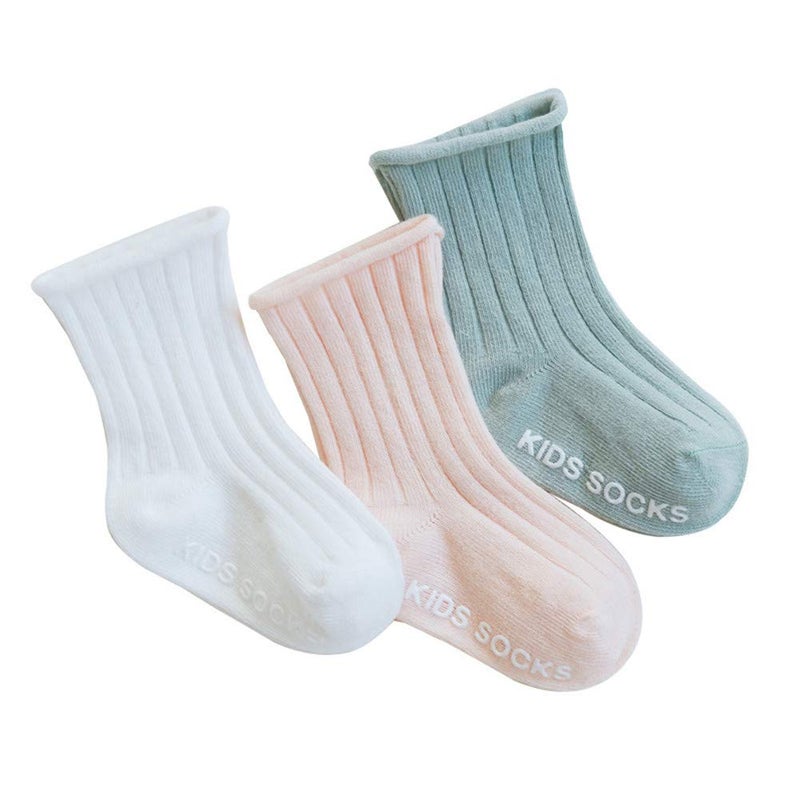 QandSweet Baby Boy Combed Cotton Socks Toddler Crew Sock Non-Skid for Newborn Infant Childrens (0-6 Months, 9 Pairs) - Image 5