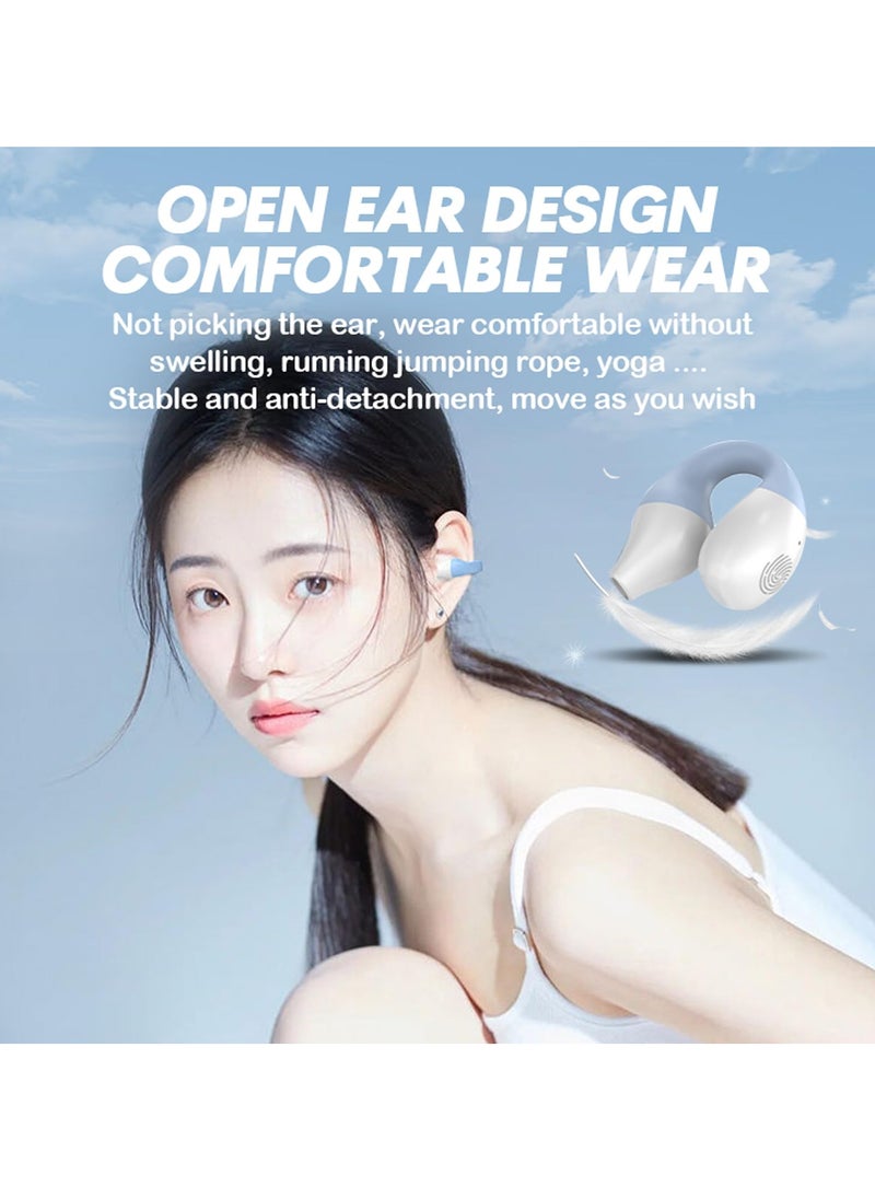 SYOSI - Wireless Bone Conduction Headphones, Bluetooth 5.3 Open Ear Earbuds with Clip, Waterproof Earphone, Noise Cancelling, Long Battery Life, Blue - Image 1