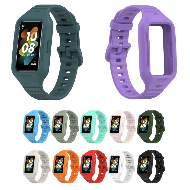 erorex For Honor Band 6 Solid Color Silicone Integrated Watch Band(Water Duck) - Image 3