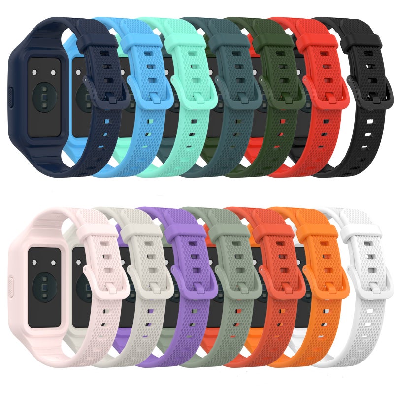 erorex For Honor Band 6 Solid Color Silicone Integrated Watch Band(Water Duck) - Image 4