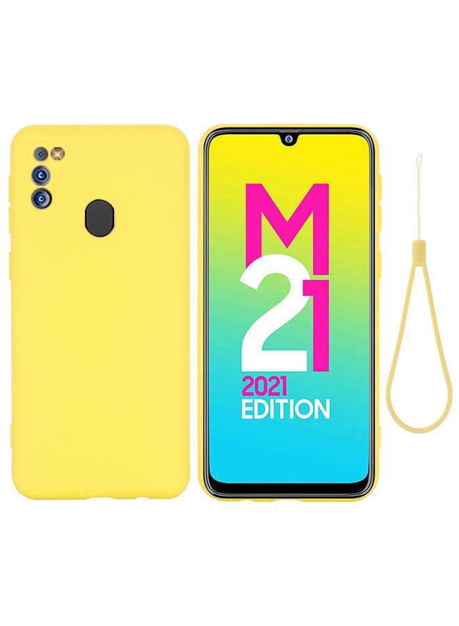 اس-توب جراب لهاتف Samsung Galaxy M21 2021 بلون سادة من السيليكون السائل المقاوم للسقوط مع تغطية كاملة واقٍ - Image 2