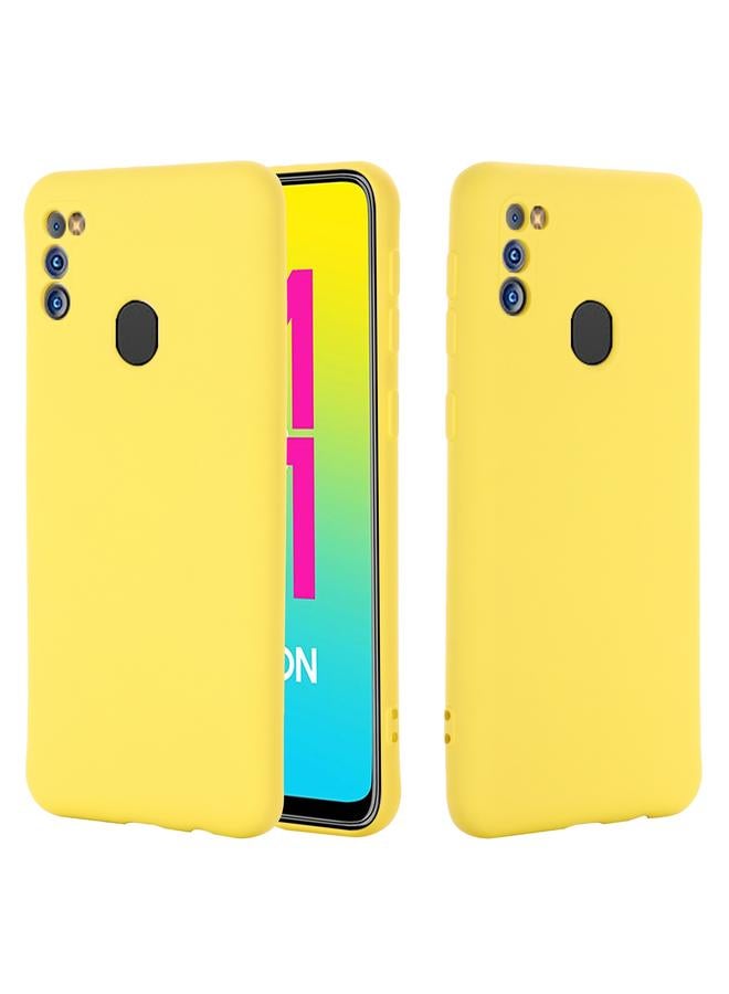 اس-توب جراب لهاتف Samsung Galaxy M21 2021 بلون سادة من السيليكون السائل المقاوم للسقوط مع تغطية كاملة واقٍ - Image 1