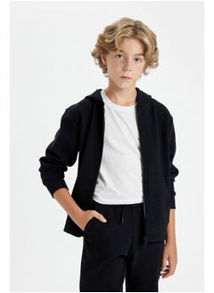 DeFacto Boy Knitted Regular Fit Hooded Long Sleeve Cardigan  - Image 5