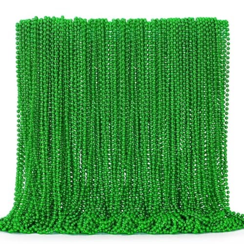EOBOH 144PCS St Patricks Day Necklace St Patricks Day Bead Accessories Bulk Irish Saint Patrick Day Beads Necklaces Parade Accessories for Mardi Gras St Patricks Christmas Decor - Image 1