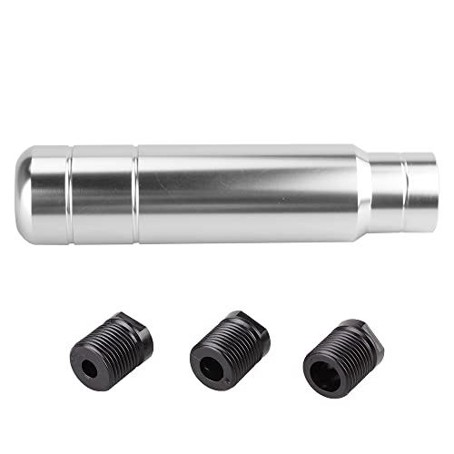 BARTOO Aluminum Weighted Manual Shift knobs, Long Stick Shift Knob Gear Shifter Knobs, Car Accessories Lever Cover Head Universal Shifter Knobs with 3 Threaded Adapters (Silver) - Image 3