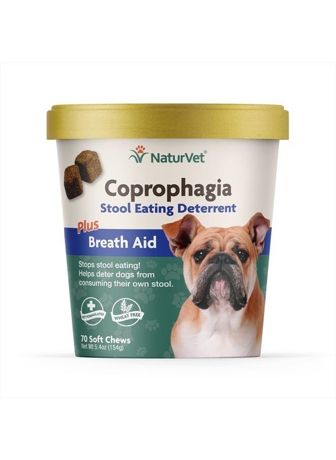NaturVet - – Coprophagia Stool Eating Deterrent Plus Breath Aid – Deters Dogs from Consuming Stool – Enhanced with Breath Freshener, Enzymes & Probiotics – 70 Soft Chews - Image 1