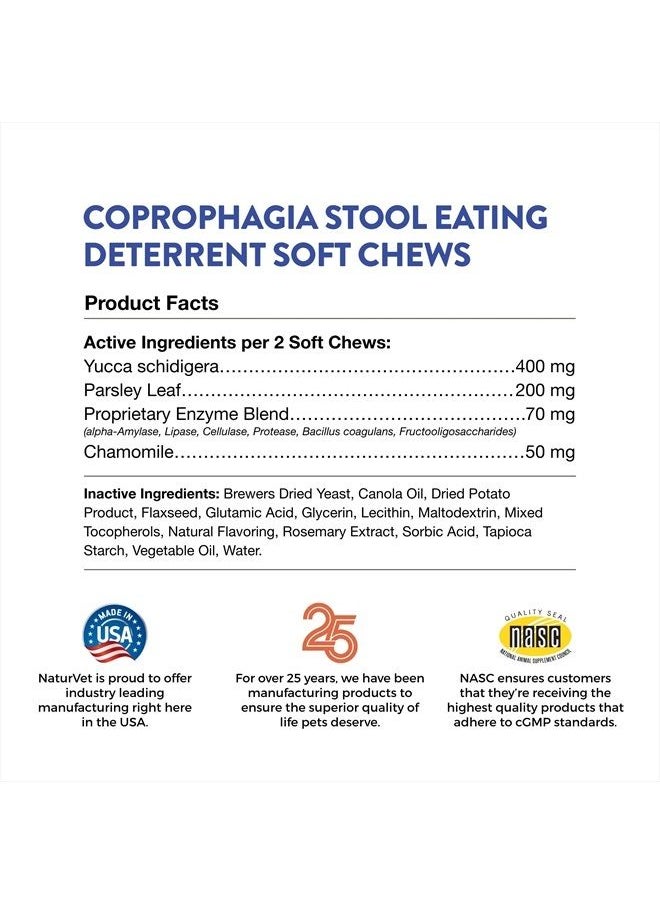 NaturVet - – Coprophagia Stool Eating Deterrent Plus Breath Aid – Deters Dogs from Consuming Stool – Enhanced with Breath Freshener, Enzymes & Probiotics – 70 Soft Chews - Image 1