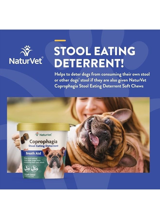 NaturVet - – Coprophagia Stool Eating Deterrent Plus Breath Aid – Deters Dogs from Consuming Stool – Enhanced with Breath Freshener, Enzymes & Probiotics – 70 Soft Chews - Image 1