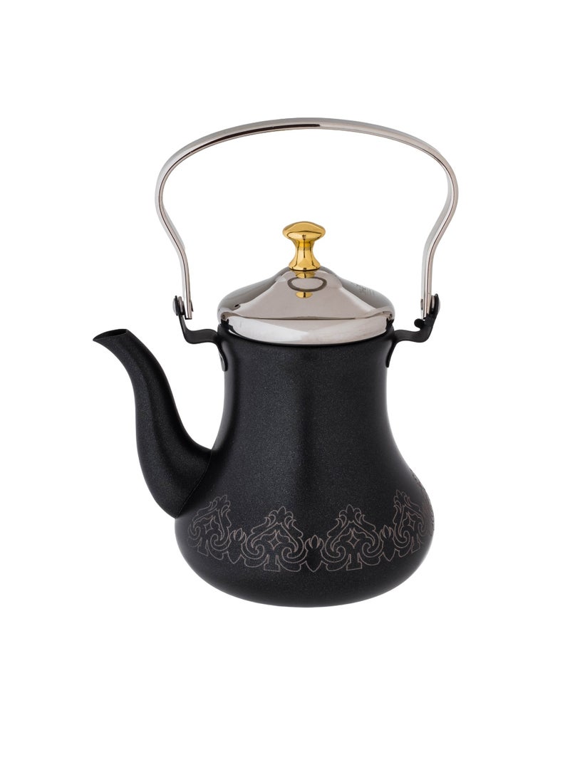 هيك براد شاي مغربي استيل يد علوي مقاس 1.20 لتر لون أسود - Image 1