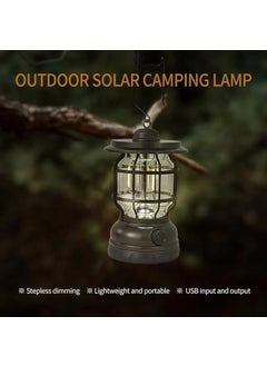 Zusaca Zusaca Camping Lantern Rechargeable Retro LED Camping Lights with Rotating Dimmers Portable Hanging COB Brightness Tent Light for Vintage Camping Light for Hiking Fishing Power Cuts 1pc  - Image 4
