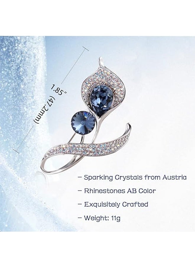 دبوس بروش وردة التوليب الكريستالية الأنيقة، مجوهرات كريستال عصرية للنساء مزينة بزركون مكعب - Image 2