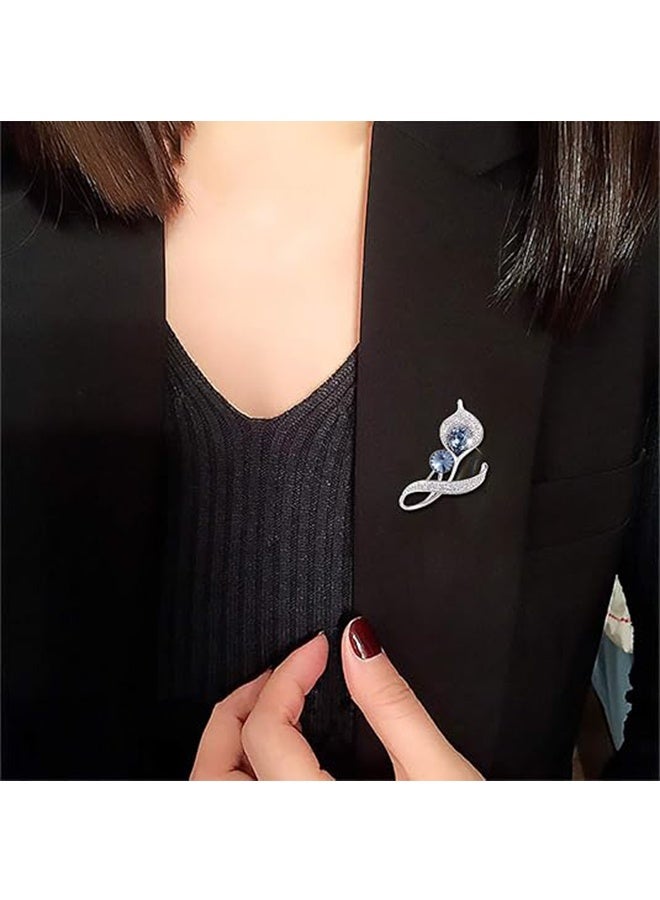 دبوس بروش وردة التوليب الكريستالية الأنيقة، مجوهرات كريستال عصرية للنساء مزينة بزركون مكعب - Image 3