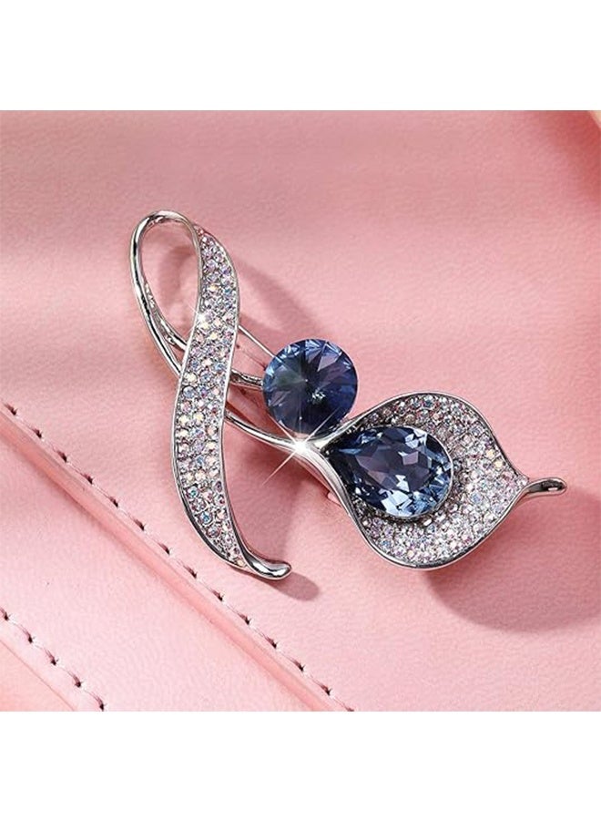 دبوس بروش وردة التوليب الكريستالية الأنيقة، مجوهرات كريستال عصرية للنساء مزينة بزركون مكعب - Image 5