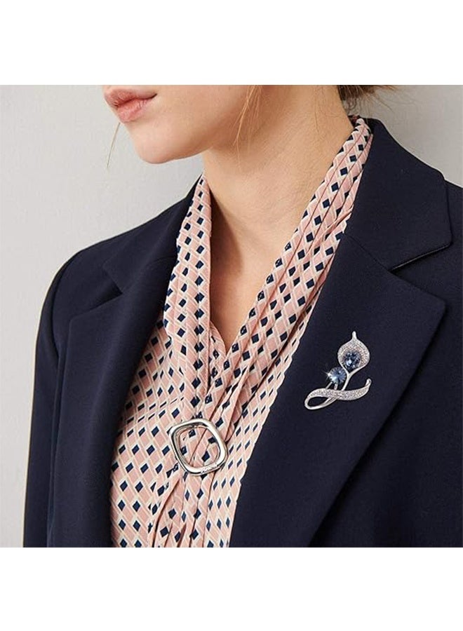 دبوس بروش وردة التوليب الكريستالية الأنيقة، مجوهرات كريستال عصرية للنساء مزينة بزركون مكعب - Image 4