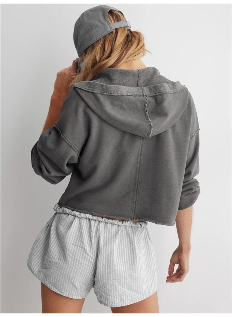 ALO sweatshirt women's pullover V-neck long sleeve top dropped shoulder sleeves knitted jacket fitness sports hooded yoga wear - Image 3