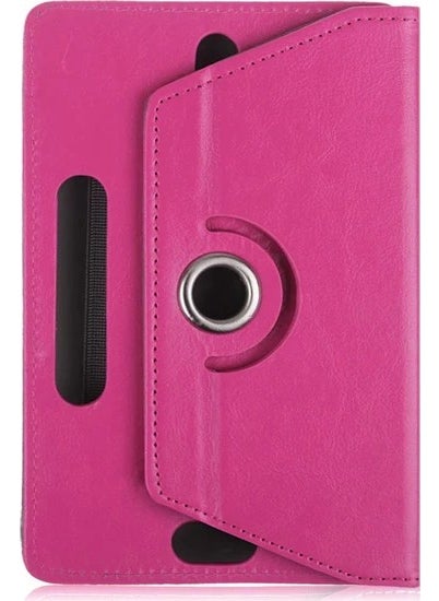 TahTicMer - Asus MeMO Pad 10 Tablet Case Leather Stand Rotating Universal 10.1" Pink - Image 1