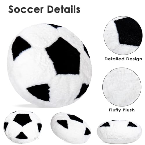 Wepop 18in Fluffy Soccer Pillow Soft Soccer Pillows Sports Ball Pillow Stuffed Plush Toy Room Decoration and Gifts for Kids Boys Girls Soccer Fans - Image 5