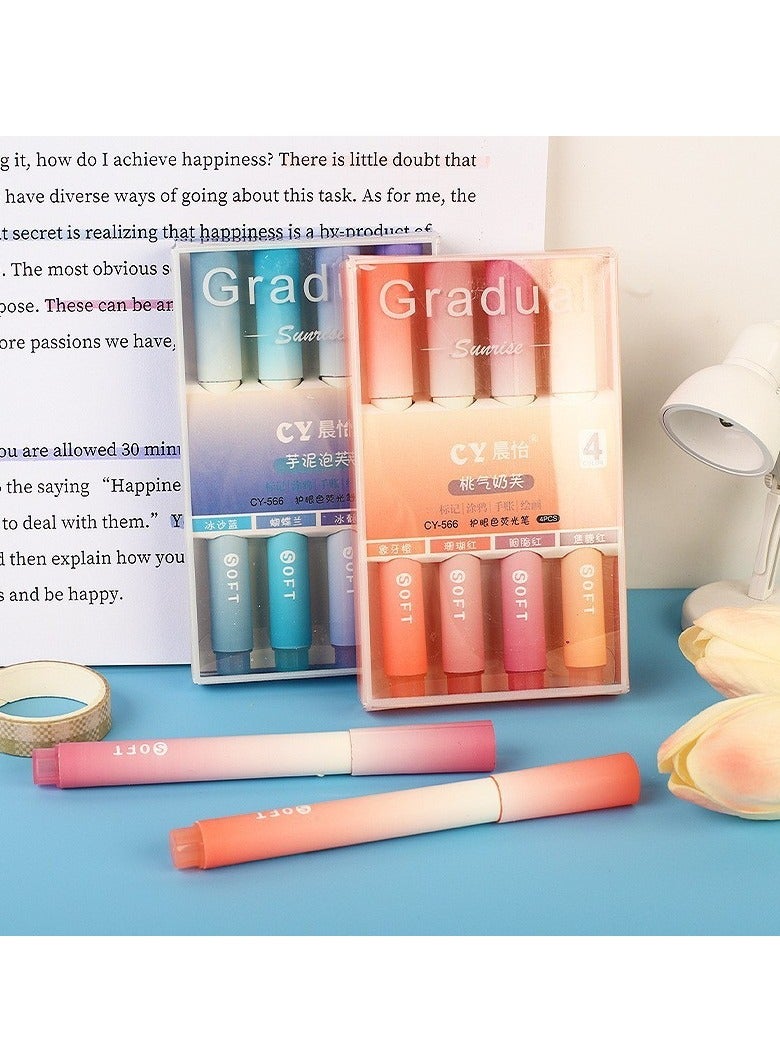Generic Four-piece highlighter set, assorted colors, biblical highlighters and pens without bleed, aesthetic highlighters with soft chisel tips, cute highlighters, bible study supplies and aesthetic school supplies  - Image 4