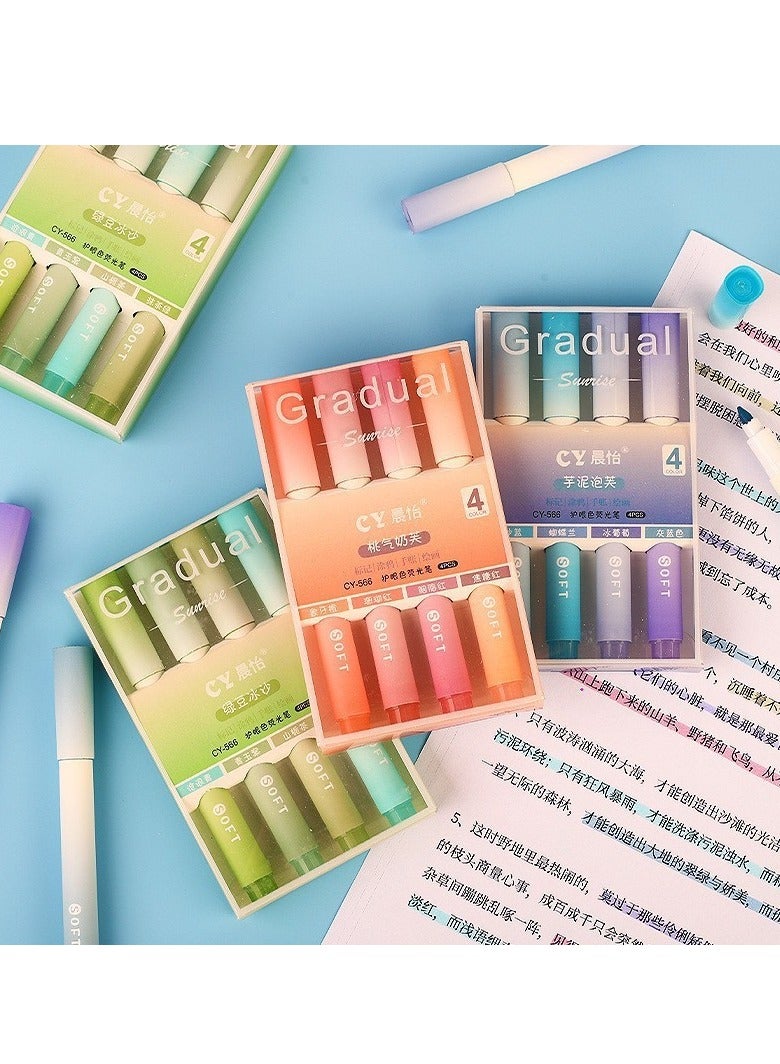 Generic Four-piece highlighter set, assorted colors, biblical highlighters and pens without bleed, aesthetic highlighters with soft chisel tips, cute highlighters, bible study supplies and aesthetic school supplies  - Image 2