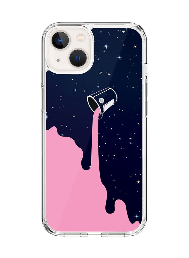 Stylizedd Classic Clear Case for Apple iPhone 14 Plus Case Hybrid Soft Cover Flexible Edges Anti Drop TPU PC Gel Thin Transparent Cover - Berry Milky Way Full Print