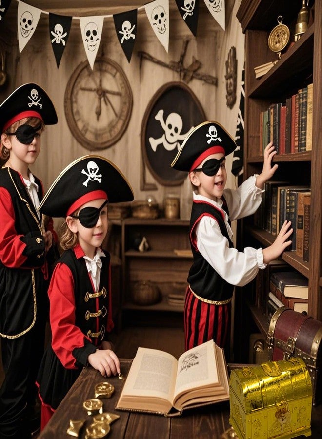 Dronside Egyptian Treasure Chest For Kids - Golden Decorative Pirate Treasure Box With Lock and Key For Kids Prizes, Theme Party, Birthday, Halloween, Christmas Pirate Party Favors - Image 3