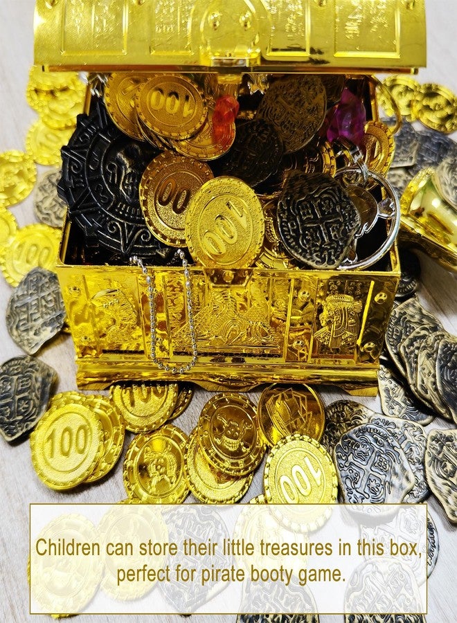 Dronside Egyptian Treasure Chest For Kids - Golden Decorative Pirate Treasure Box With Lock and Key For Kids Prizes, Theme Party, Birthday, Halloween, Christmas Pirate Party Favors - Image 2