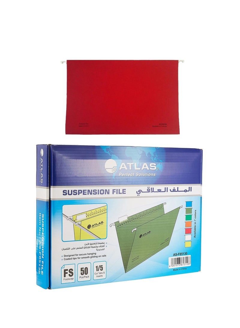 ATLAS 50-Piece Suspension File Red Colour  - Image 1