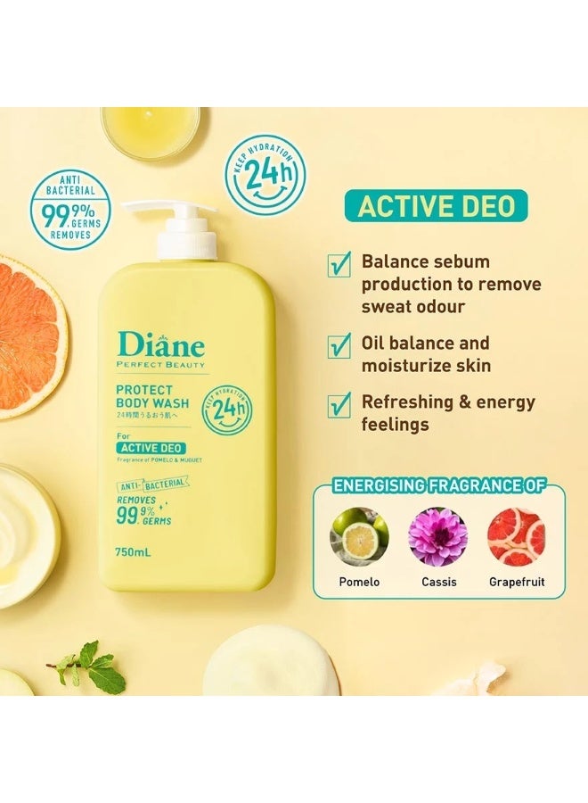 Diane MOIST DIANE Perfect Beauty Protect Body Wash - Active Deo 750ml - Image 2