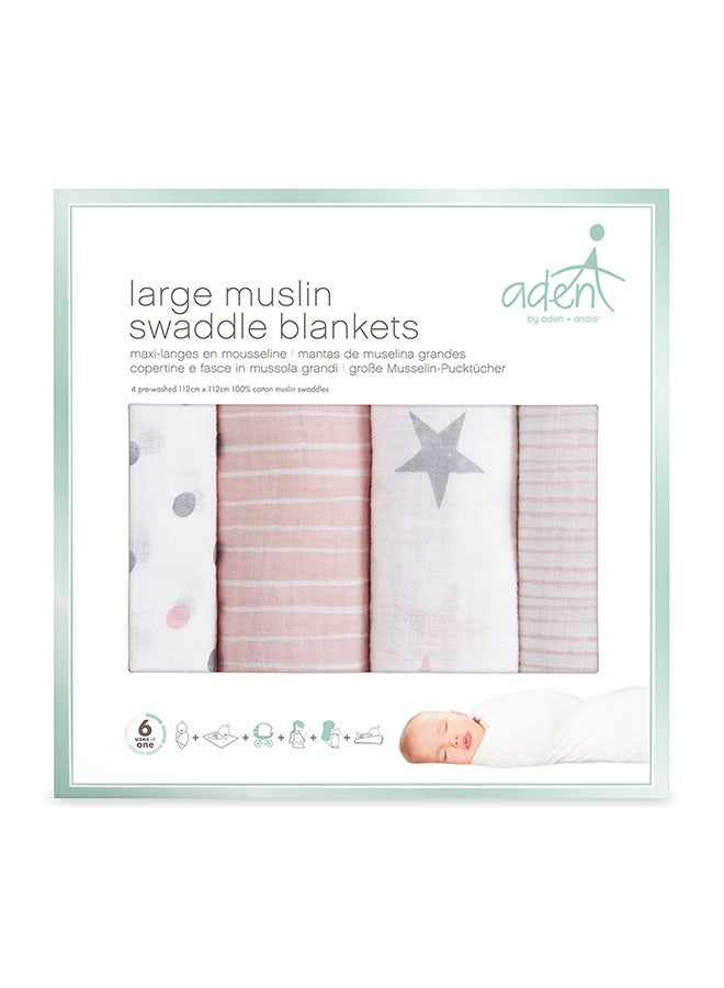 aden + anais Pack Of 4 Essentials Muslin Swaddle Blanket - Image 2