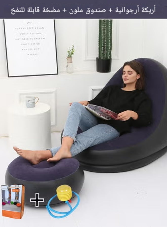 Air sofa, internet-famous inflatable recliner, lazy person's single-seat chair, portable chair - Image 1
