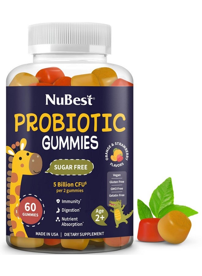 NuBest نيو بيست بروبيوتيك غمّيات لصحة الجهاز الهضمي والأمعاء والمناعة مع 5 مليار وحدة تشكيل مستعمرات | بدون سكر مضاف | نكهات لذيذة من الفراولة والبرتقال | 60 غمّية نباتية مميزة للأطفال والمراهقين - Image 1