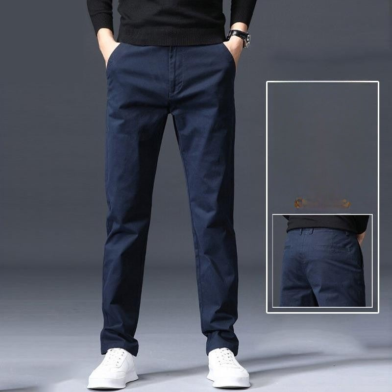 سروال كاجوال للرجال صيفي رقيق سروال مستقيم فضفاض للرجال بنطلون عمل للرجال ملابس عمل متناسقة للرجال لون رمادي فاتح - Image 4